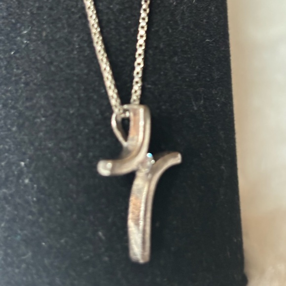 Sterling silver 925 cross with diamond - Picture 3 of 4